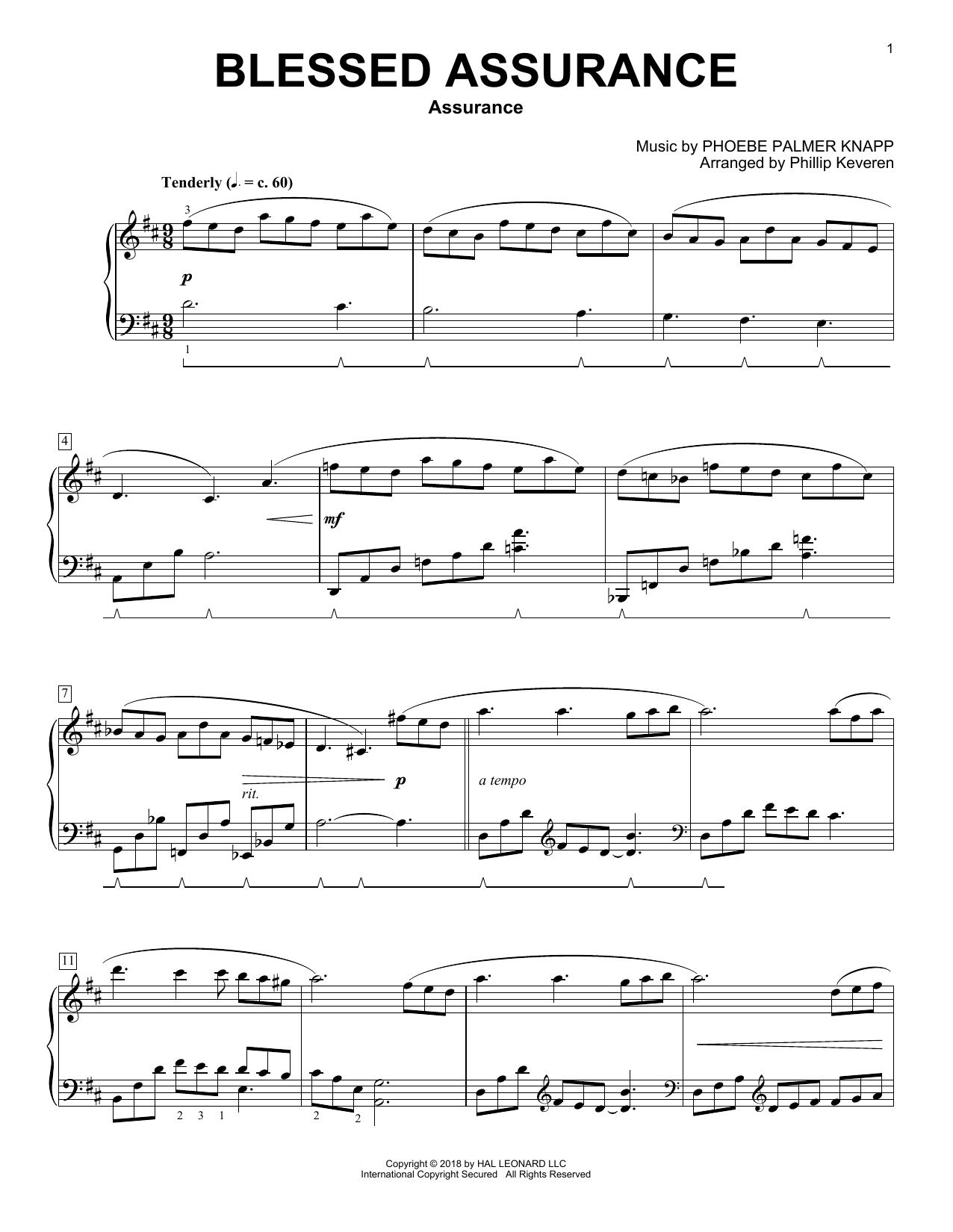 Product picture to: Blessed Assurance [Classical version] (arr. Phillip Keveren)