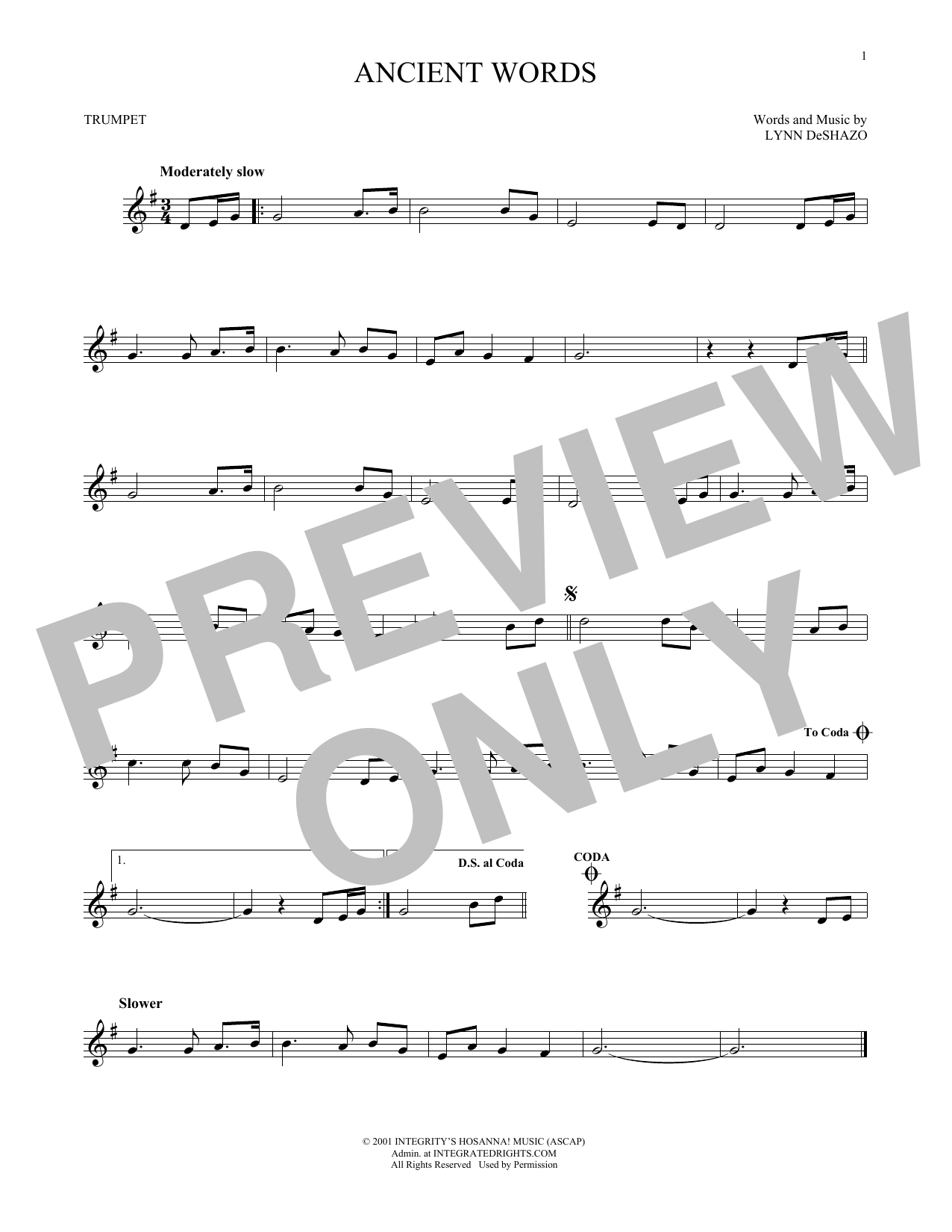 Produktgalerie: Seite 1 von 1 Ancient Words, Lynn DeShazo, Trompete