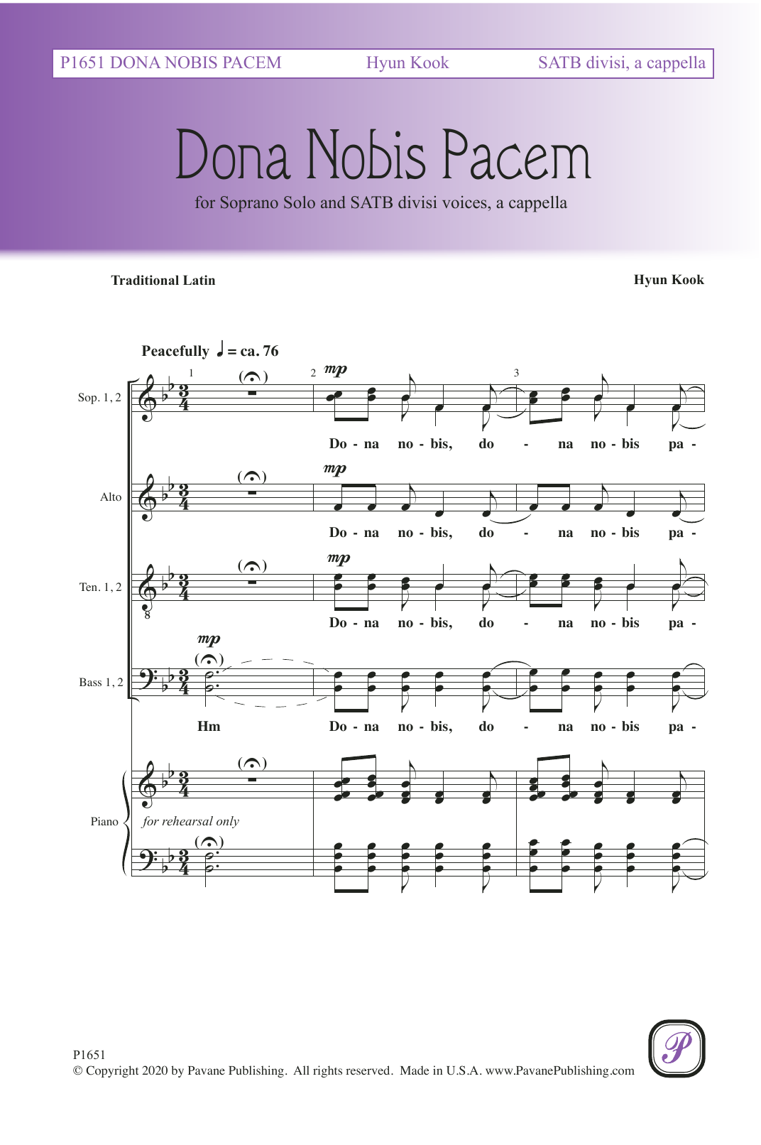 Produktgalerie: Seite 1 von 1 Dona Nobis Pacem, Hyun Kook, Chor