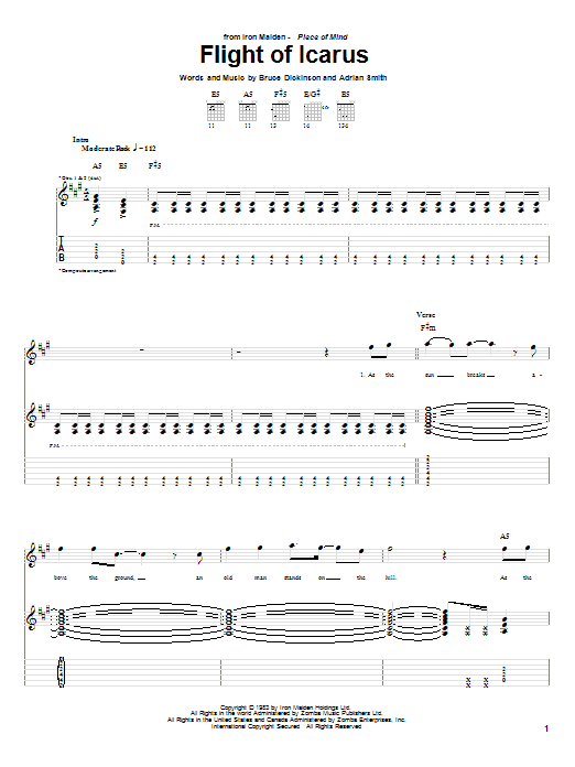 Produktgalerie: Seite 1 von 1 Flight Of Icarus, Iron Maiden, Gitarre
