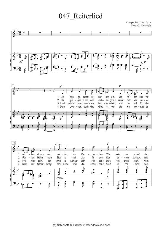 Produktbild zu: Reiterlied J. W. Lyra / G. Herwegh