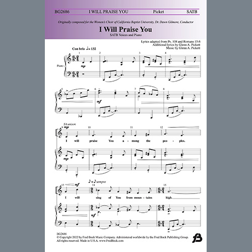 cover: I Will Praise You, Glenn A. Pickett, Chor