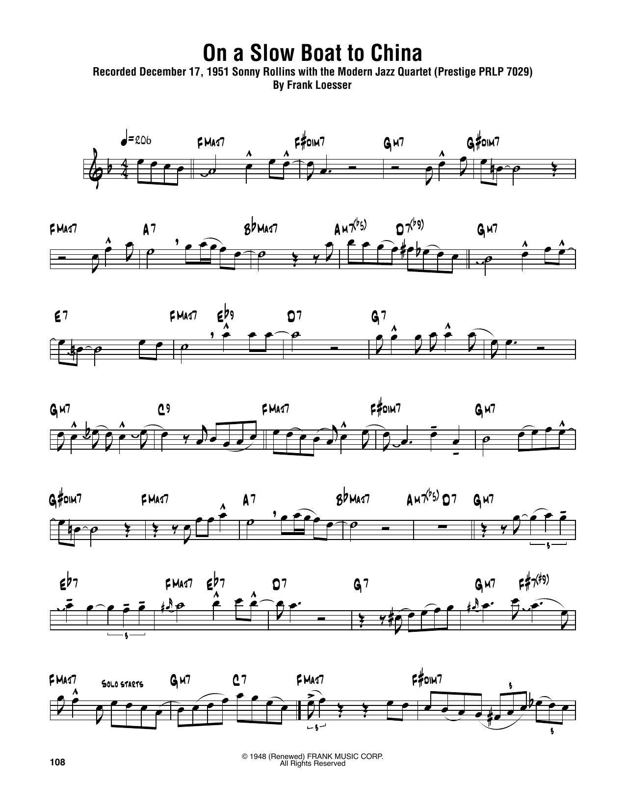 Product gallery: Page 1 of 1 On A Slow Boat To China, Sonny Rollins