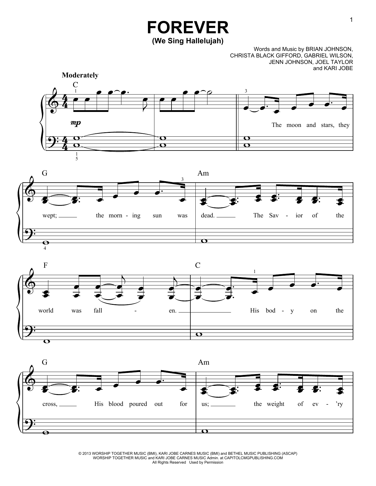 Produktgalerie: Seite 1 von 1 Forever (We Sing Hallelujah), Kari Jobe, Klavier