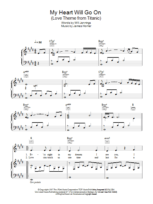 Product gallery: Page 1 of 1 My Heart Will Go On (Love Theme from Titanic), Celine Dion