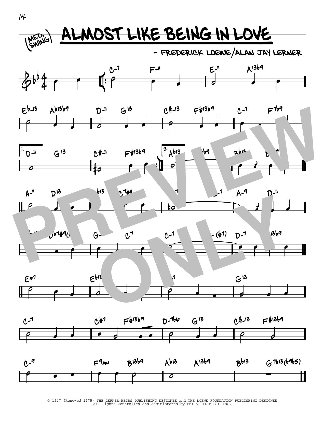Produktbild zu: Almost Like Being In Love (arr. David Hazeltine)