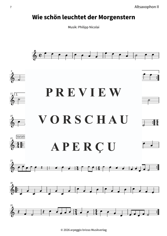 Produktgalerie: Seite 9 von 9 Wie schön leuchtet der Morgenstern - aus dem Album Barock und Jazz zum Fest, , Saxophon Duett für 2x Altsaxophon in Es