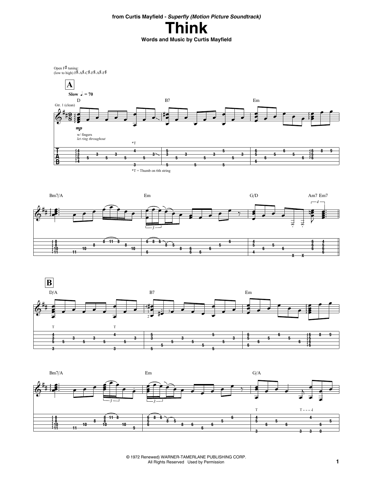 Produktgalerie: Seite 1 von 1 Think, Curtis Mayfield, Gitarre