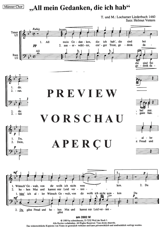 Product gallery: Page 2 of 3 All meine Gedanken die ich hab , , (male choir)