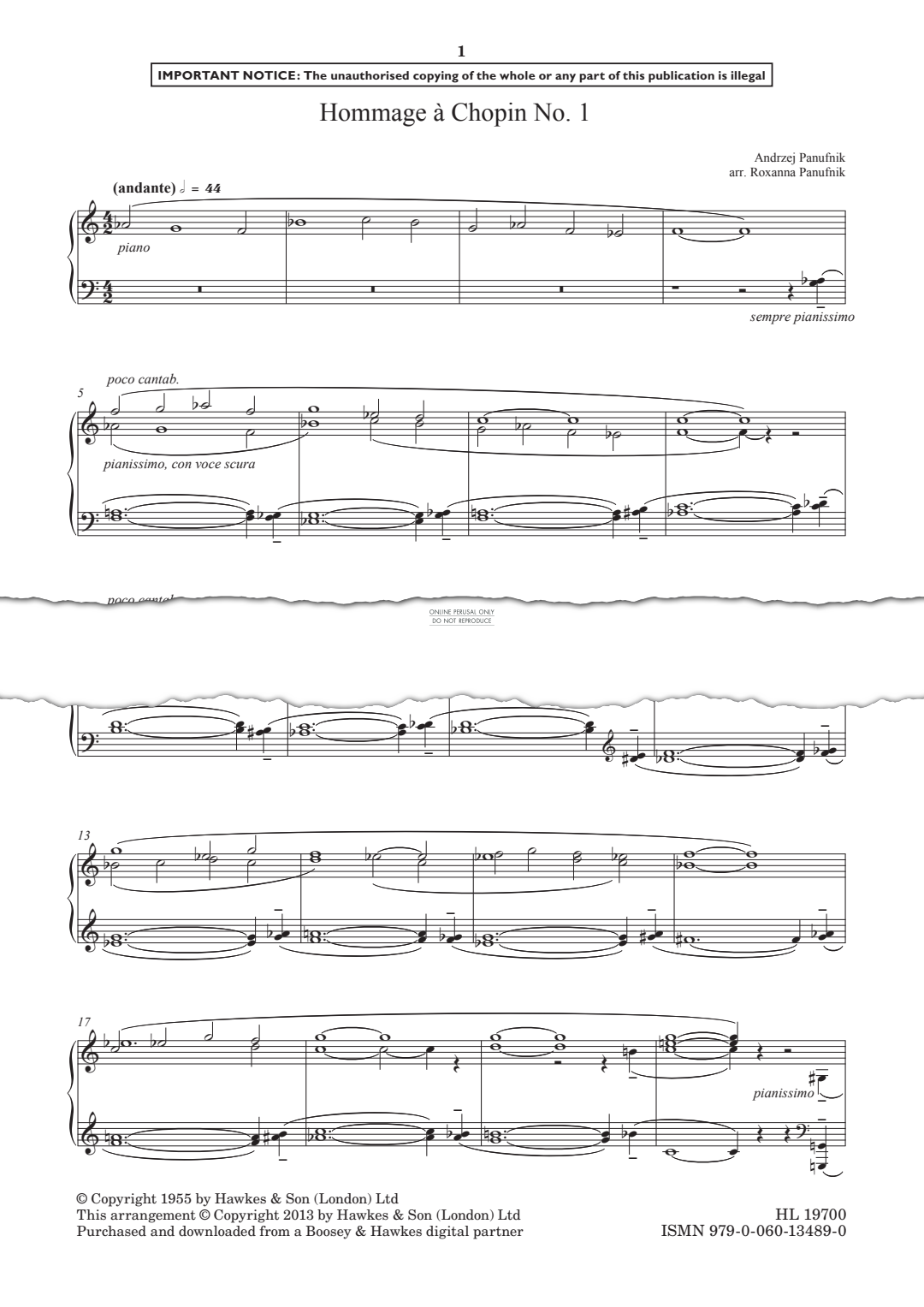 Produktgalerie: Seite 1 von 1 Hommage à Chopin, Andrzej Panufnik, Klavier