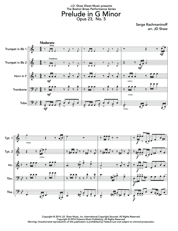 Produktgalerie: Seite 1 von 11 Prelude in G Minor, , (Blechbläser Quintett)