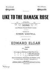 cover: Like To The Damask Rose, Edward Elgar, Gesang, Klavier