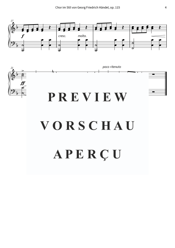 Produktgalerie: Seite 6 von 6 Chor im Händel-Stil über "Ach du lieber Augustin", , Klavier Solo