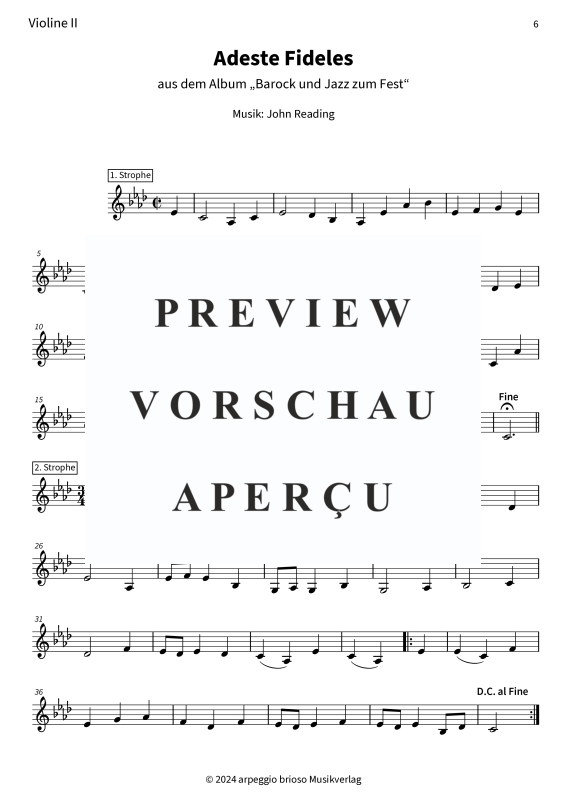 Product gallery: Page 8 of 8 Adeste Fideles - aus dem Album Barock und Jazz zum Fest, , (Duet 2x violin)