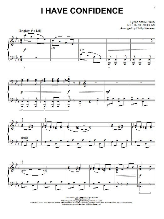 Product picture to: I Have Confidence (from The Sound Of Music) (arr. Phillip Keveren)