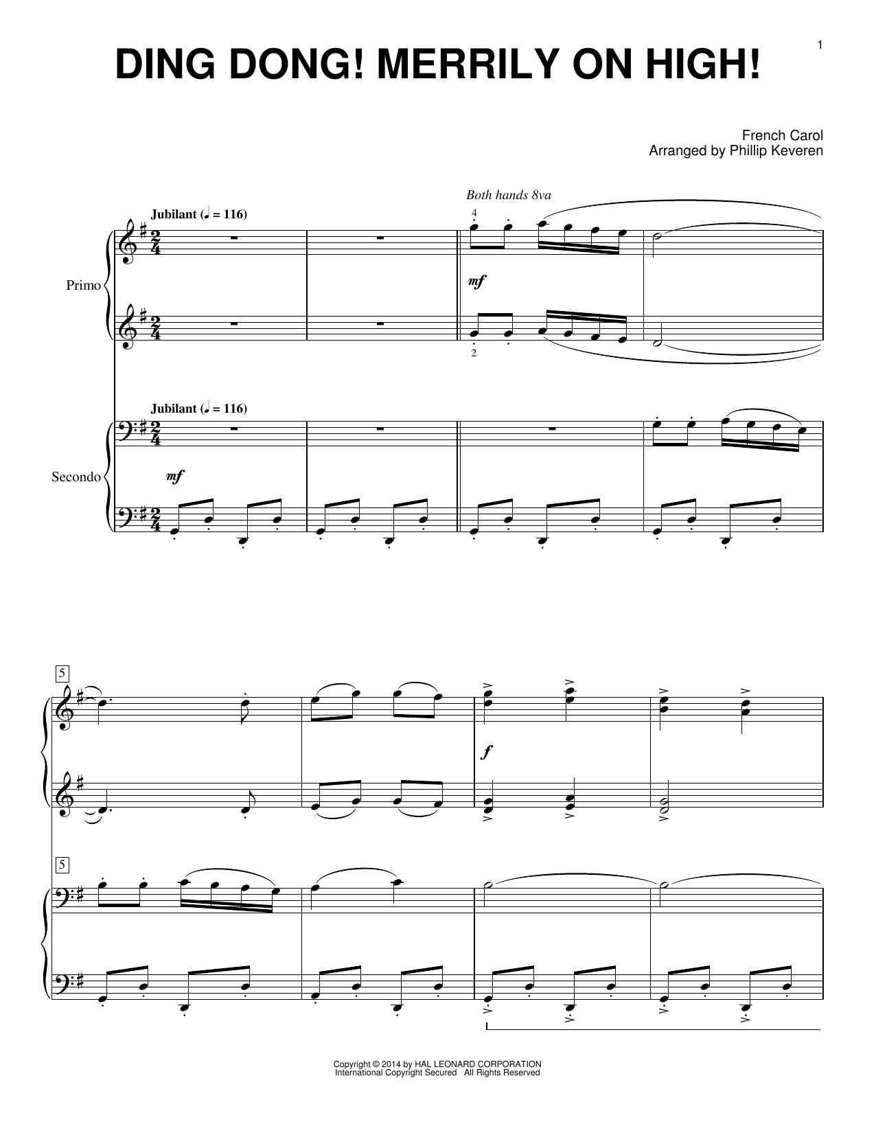 Product picture to: Ding Dong! Merrily On High! (arr. Phillip Keveren)