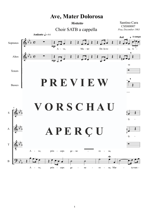 Produktgalerie: Seite 2 von 11 Ave Mater dolorosa - Sacred Motet, , Gemischter Chor a capella