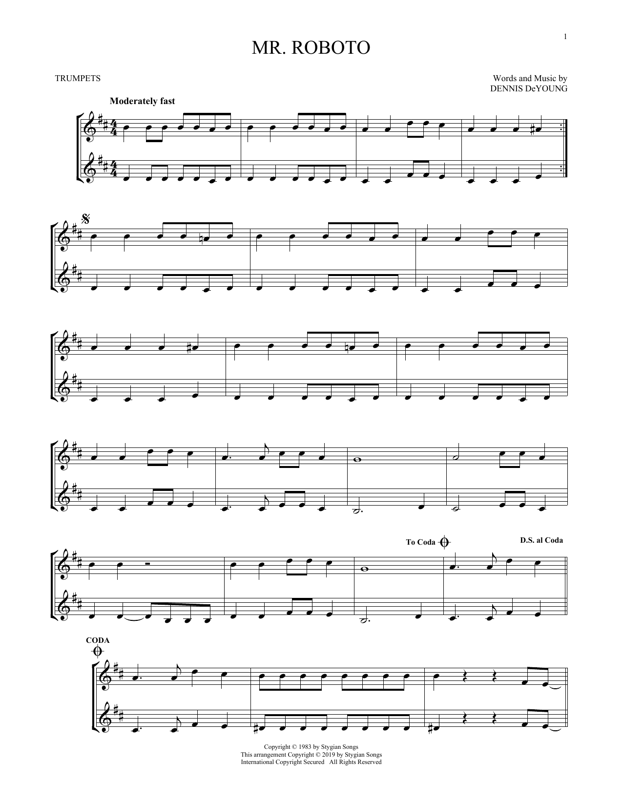 Produktgalerie: Seite 1 von 1 Mr. Roboto, Styx, Trompete