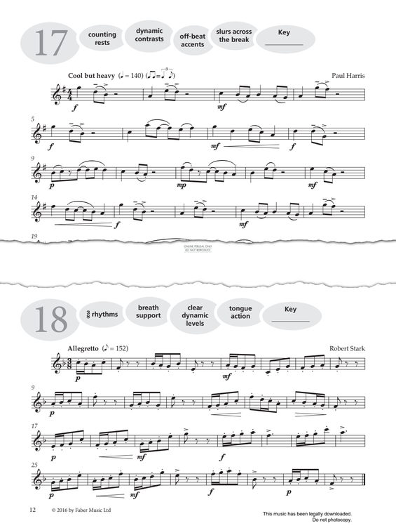 Product gallery: Page 1 of 1 Study No.17 'Cool But Heavy' (from 'More Graded Studies For Saxophone Book One'), Paul Harris
