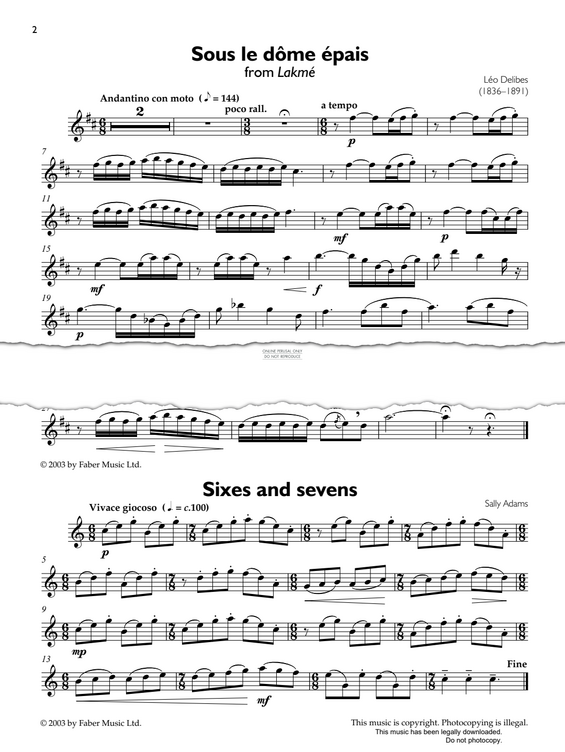 Product gallery: Page 1 of 1 Sous le dôme épais from Lakmé, Léo Delibes
