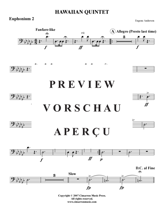 Product gallery: Page 6 of 11 Hawaiian Quintett 88 , , (Tuba-Ensemble: Baritone/Pos+Tuba)