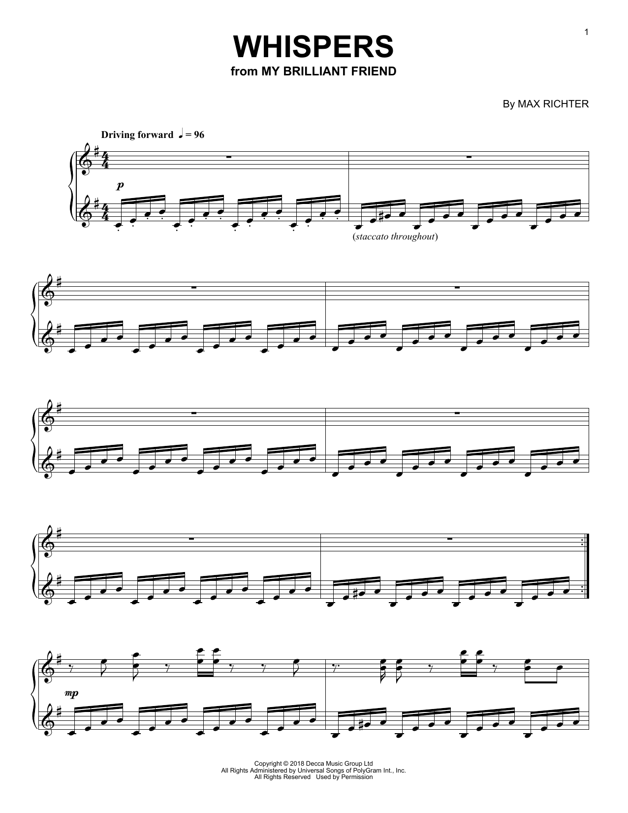 Produktbild zu: Whispers (from My Brilliant Friend)