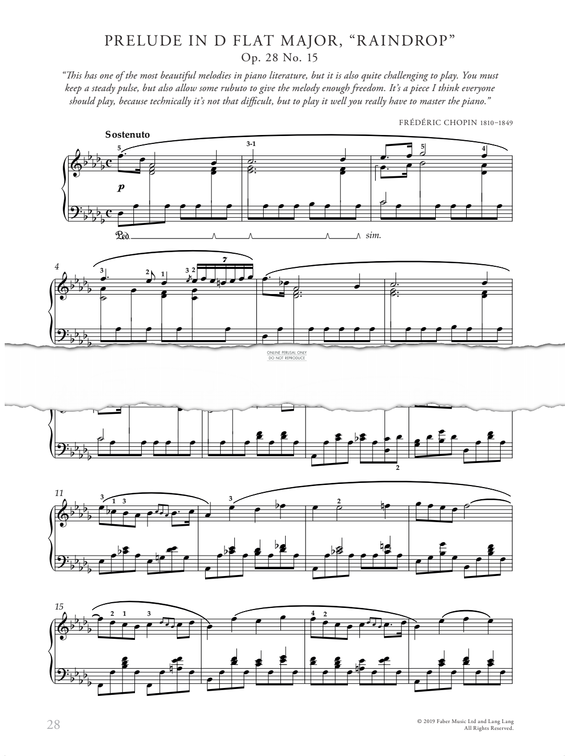 Produktgalerie: Seite 1 von 1 Prelude (from 'Raindrop', Op. 28, No. 15), Frederic Chopin, Klavier
