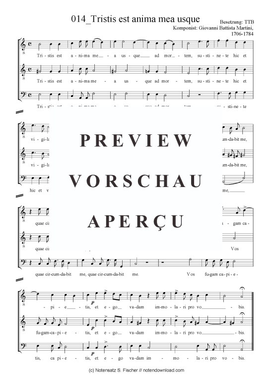 Product picture to: Tristis est anima mea usque Giovanni Battista Martini, 1706-1784 