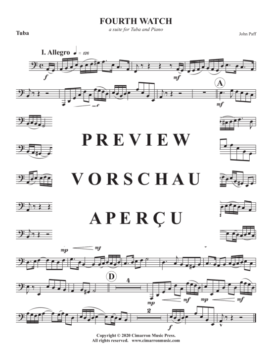 Product gallery: Page 11 of 13 Fourth Watch , , (tuba + piano)