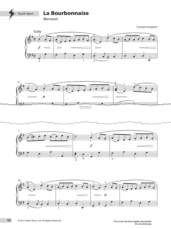 Produktgalerie: Seite 1 von 1 La Bourbonnaise, Francois Couperin, Klavier