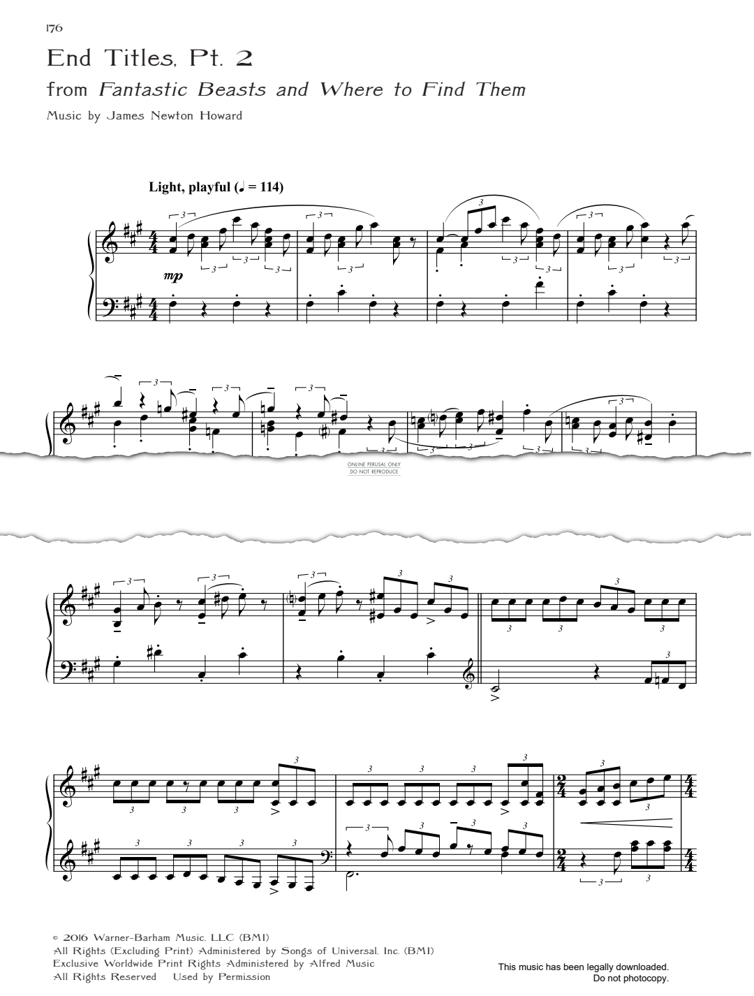 Produktgalerie: Seite 1 von 1 End Titles Pt.2 (from 'Fantastic Beasts And Where To Find Them'), James Newton Howard, Klavier