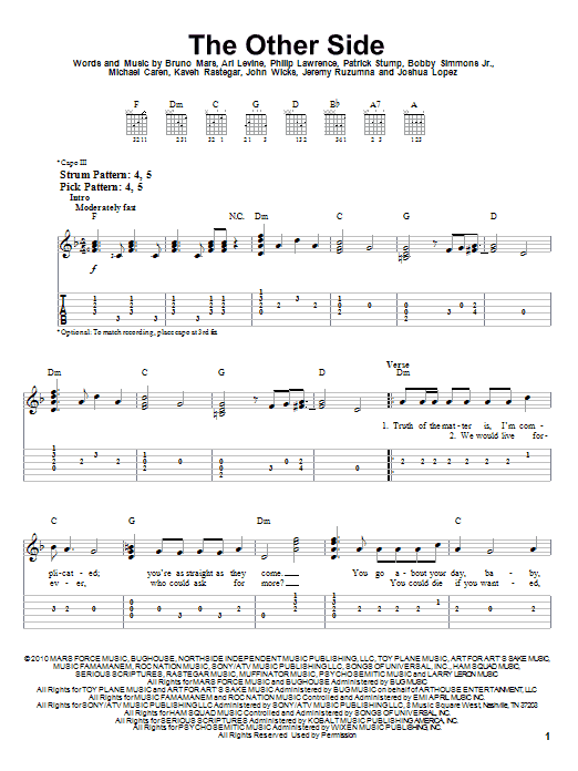 Product gallery: Page 1 of 1 The Other Side, Bruno Mars
