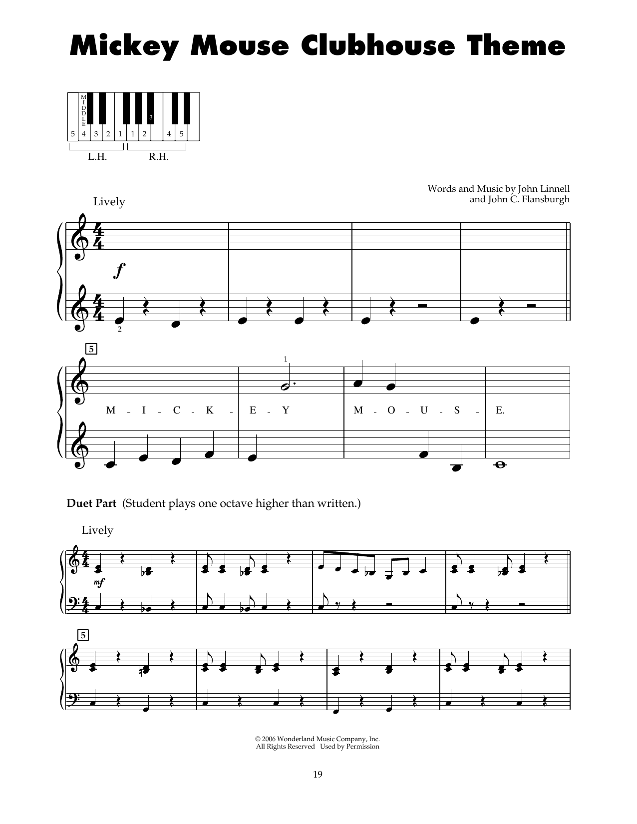 Produktgalerie: Seite 1 von 1 Mickey Mouse Clubhouse Theme, John Flansburgh & John Linnell, Klavier