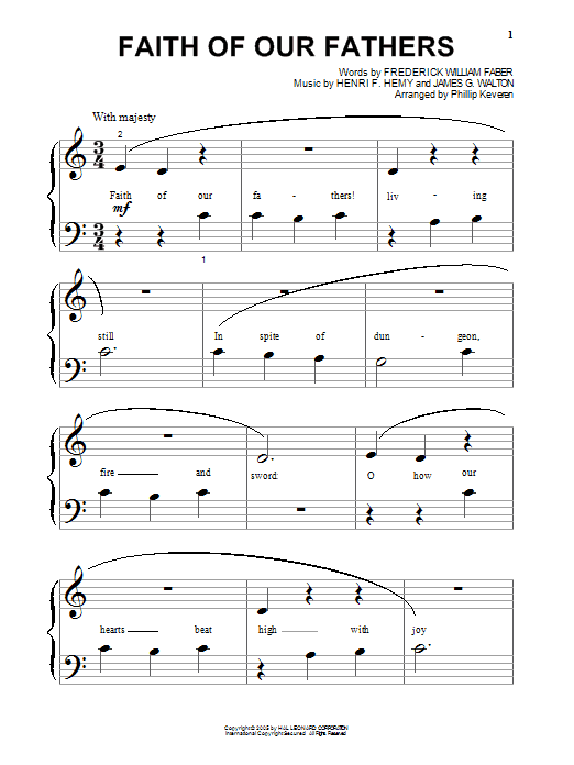 Produktgalerie: Seite 1 von 1 Faith Of Our Fathers (arr. Phillip Keveren), Frederick William Faber, Klavier