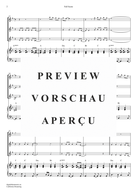 gallery: California Dreamin, Mamas & Papas, (Trompeten Trio + Klavier)