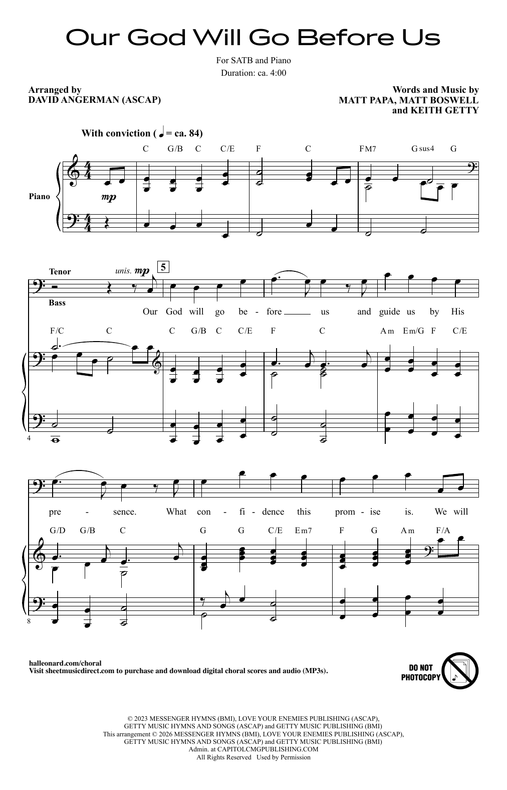 Produktgalerie: Seite 1 von 1 Our God Will Go Before Us (arr. David Angerman), Getty, Chor