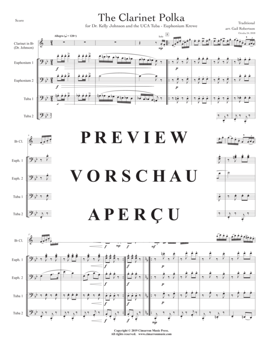 Product gallery: Page 3 of 21 Clarinet Polka, The , , (Tuba Quartet EETT + Euphonium Solo)