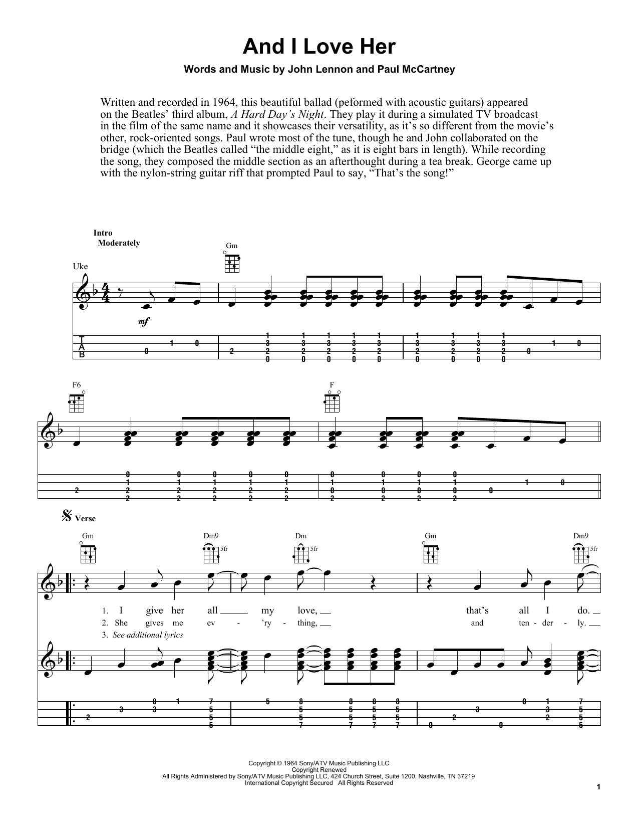Product gallery: Page 1 of 1 And I Love Her, The Beatles