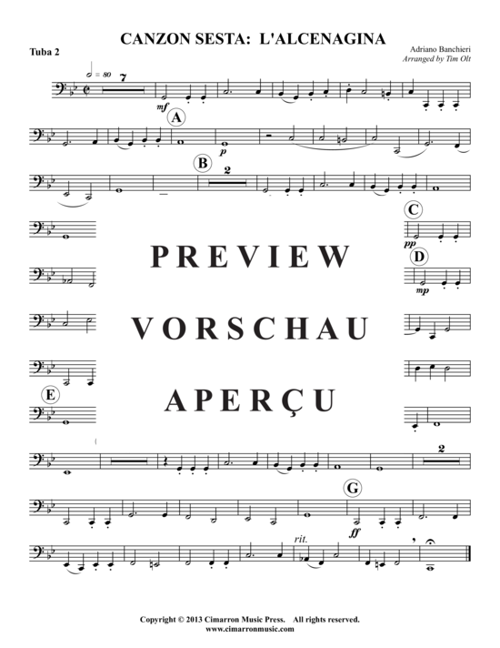 Product gallery: Page 10 of 10 Canzon Sesta: L'Alcenagina , , (2x Baritone, 2x Tuba)