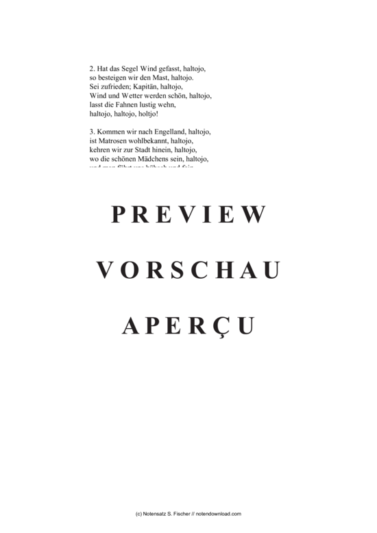 Product gallery: Page 3 of 3 Lustig ist das Matrosenleben , , Piano and Voice