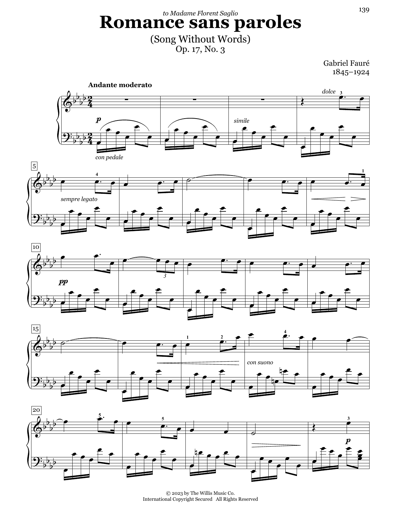 Product picture to: Romance Sans Paroles, Op. 17, No. 3 (Song Without Words)