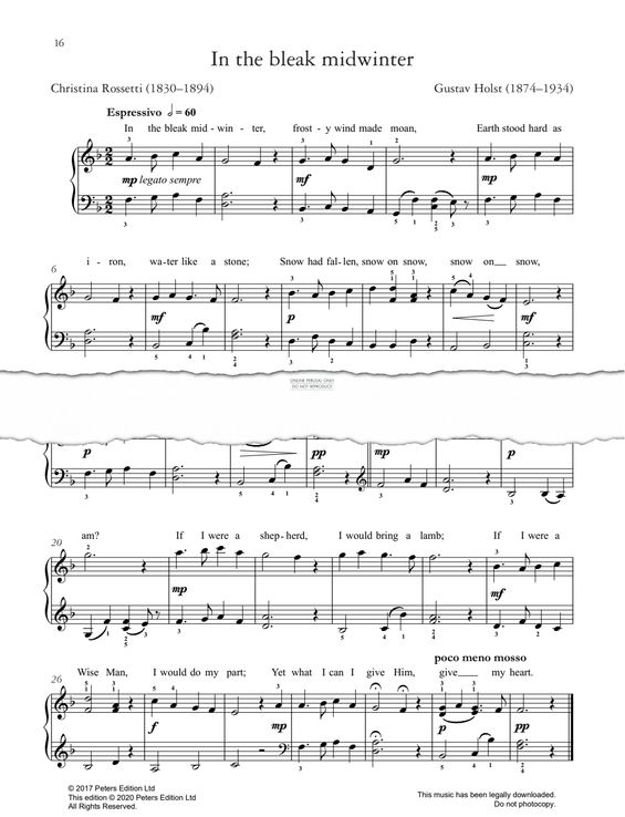 Produktgalerie: Seite 1 von 1 In The Bleak Midwinter, Gustav Holst, Gesang, Klavier