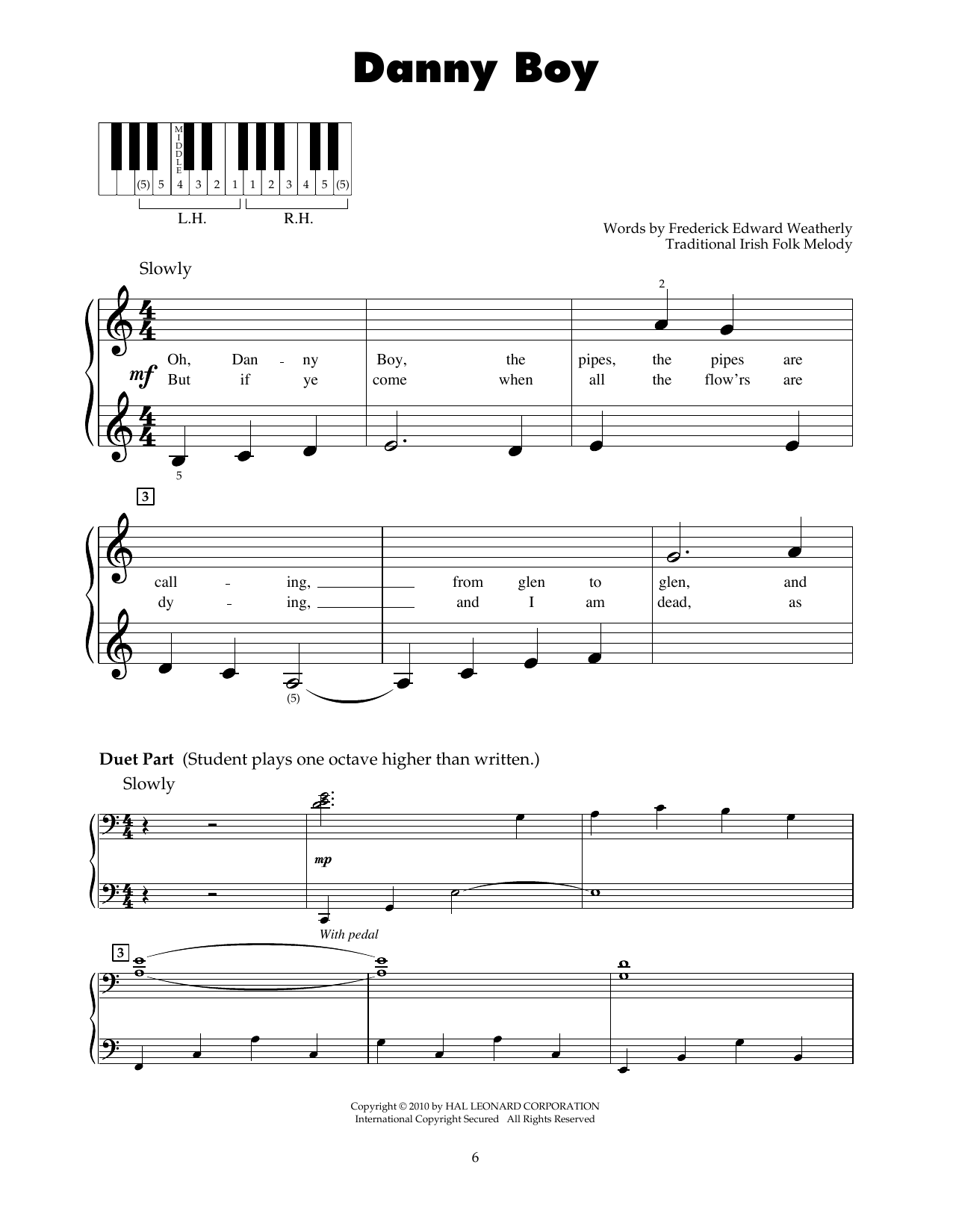 Produktgalerie: Seite 1 von 1 Danny Boy, Frederick Edward Weatherly, Klavier