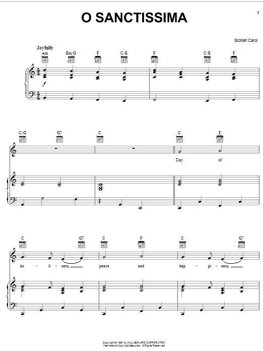 Product gallery: Page 1 of 1 O Sanctissima, Sicilian Carol