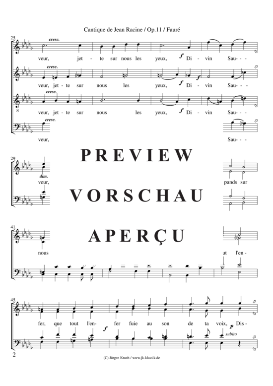 gallery: Cantique de Jean Racine - Op. 11 , , (Gemischter Chor + Klavier/Orgel)