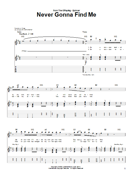 Produktgalerie: Seite 1 von 1 Never Gonna Find Me, The Offspring, Gitarre