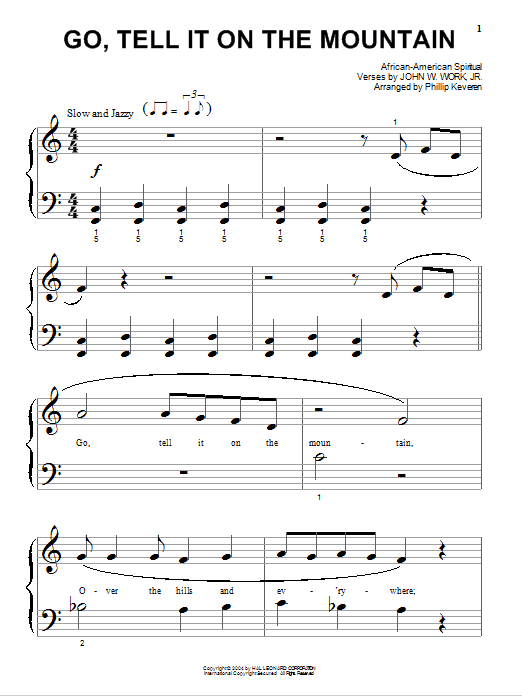 Produktgalerie: Seite 1 von 1 Go, Tell It On The Mountain (arr. Phillip Keveren), African-American Spiritual, Klavier