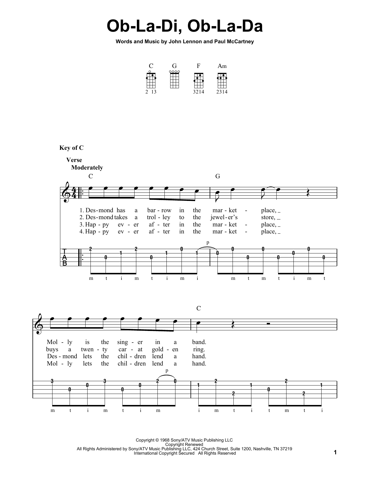 Produktgalerie: Seite 1 von 1 Ob-La-Di, Ob-La-Da, The Beatles, Banjo