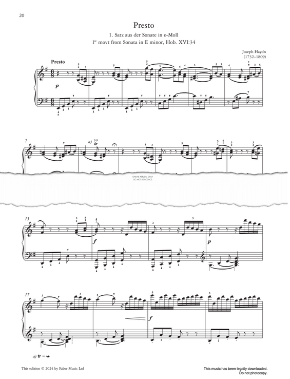 Produktgalerie: Seite 1 von 1 Presto (Sonata in E minor, Hob. XVI-34), Joseph Haydn, Klavier