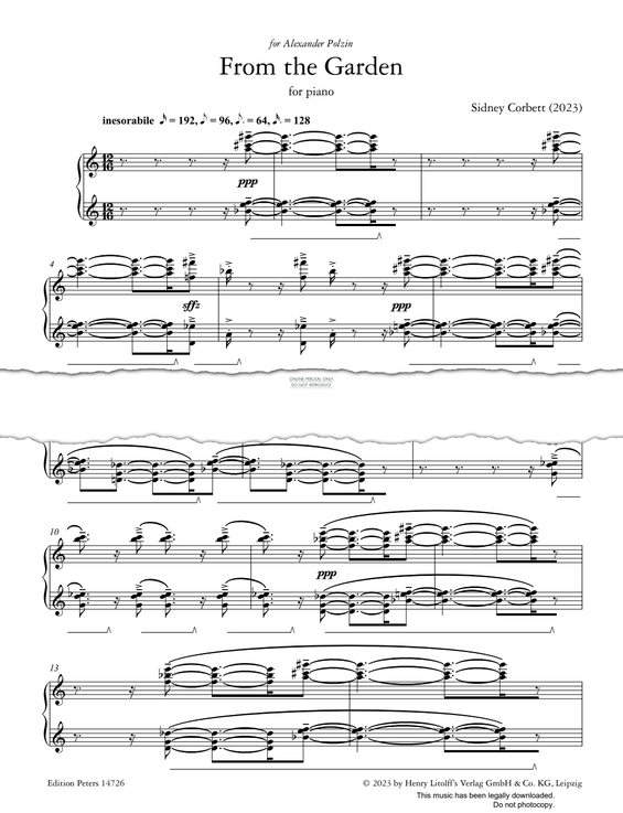 Produktgalerie: Seite 1 von 1 From The Garden, Sidney Corbett, Klavier